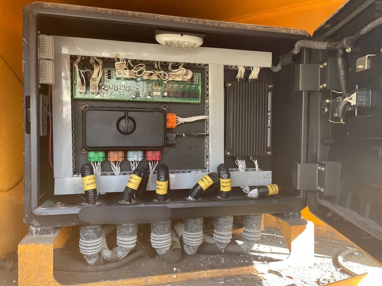 Control cabinet and solenoid wiring