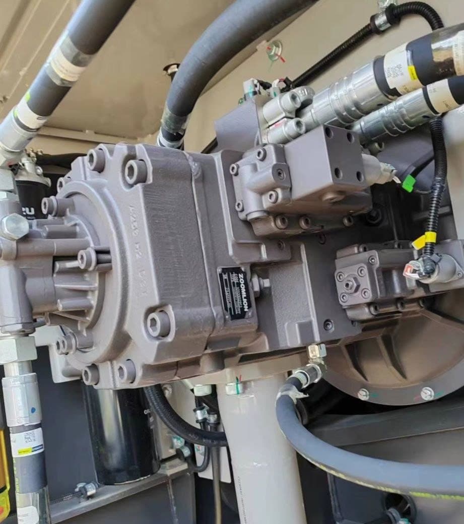 Excavator main pump on the machine